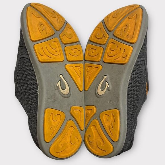 OLUKAI mens nohea mesh slip-on shoes gray & orange size 8 Dark Shadow - Picture 6 of 7